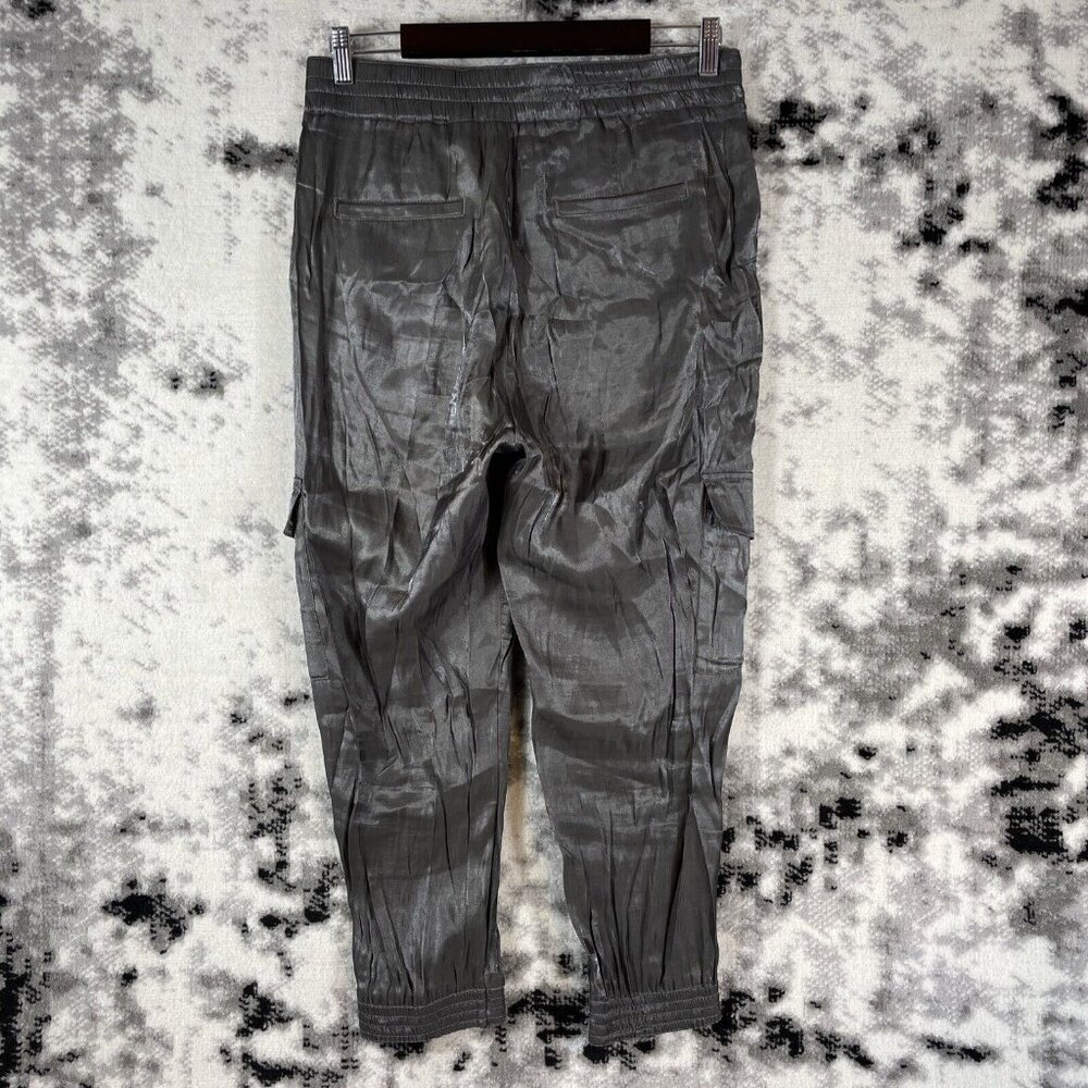 Anthropologie Shimmer Cargo Pants Womens Size Extra Small Dark‎ Brown Green - Picture 2 of 11